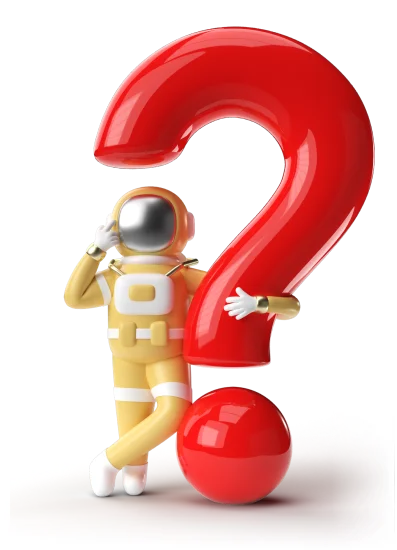 astronaut with question mark